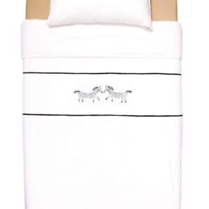 Bed Linen with hand embroidered zebra - top